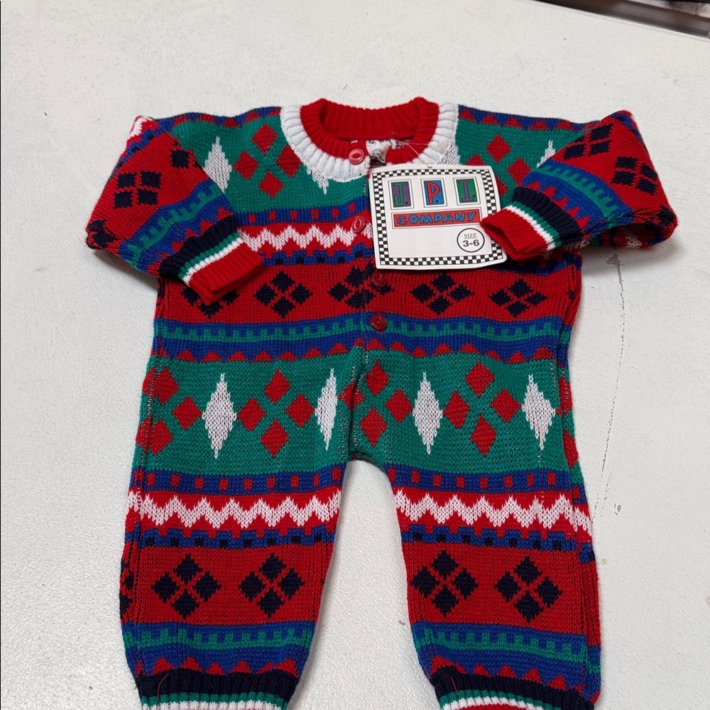 Vintage JPI Colorful Patterned Kids One Piece 3-6 months